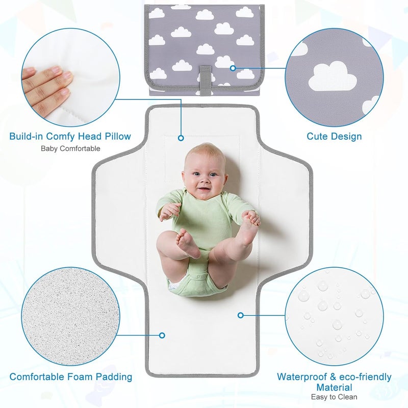 accmor Portable Diaper Changing Pad, Waterproof Baby Changing Mat, Foldable Travel Diaper Changing Pads for Baby - Image 2